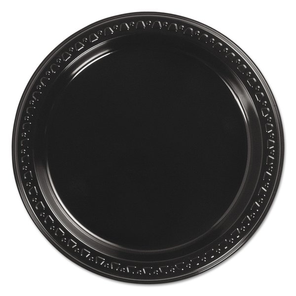 Chinet Heavyweight Plastic Plates, 7" dia, Black, 1000PK 81407